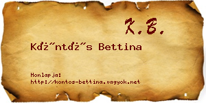 Köntös Bettina névjegykártya